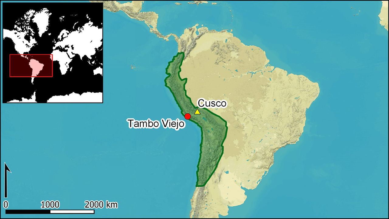 The green area highlights the Inca Empire.