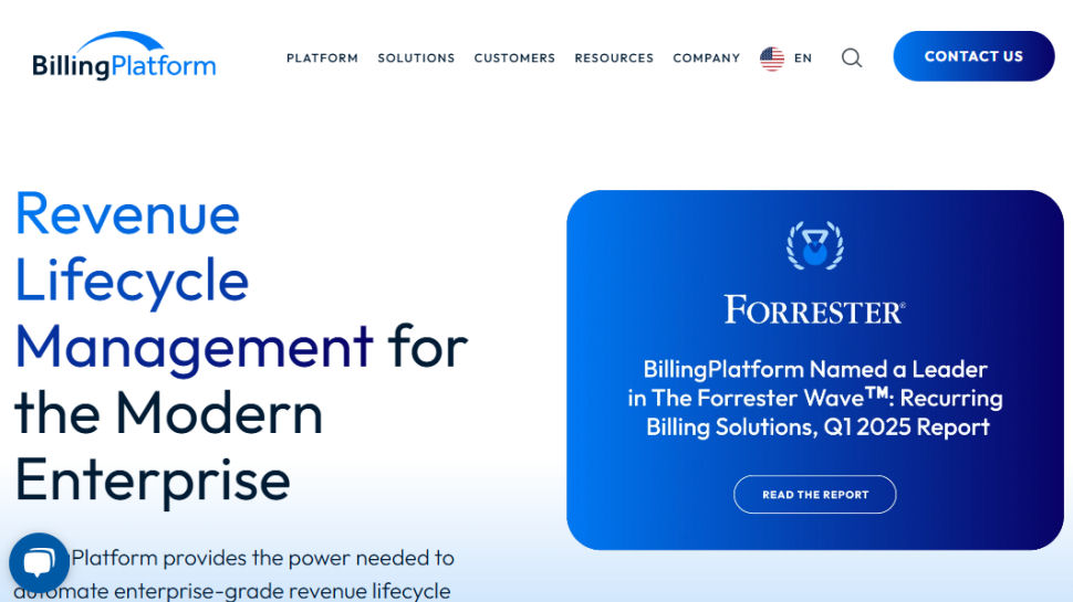 BillingPlatform website screenshot (May 2025)