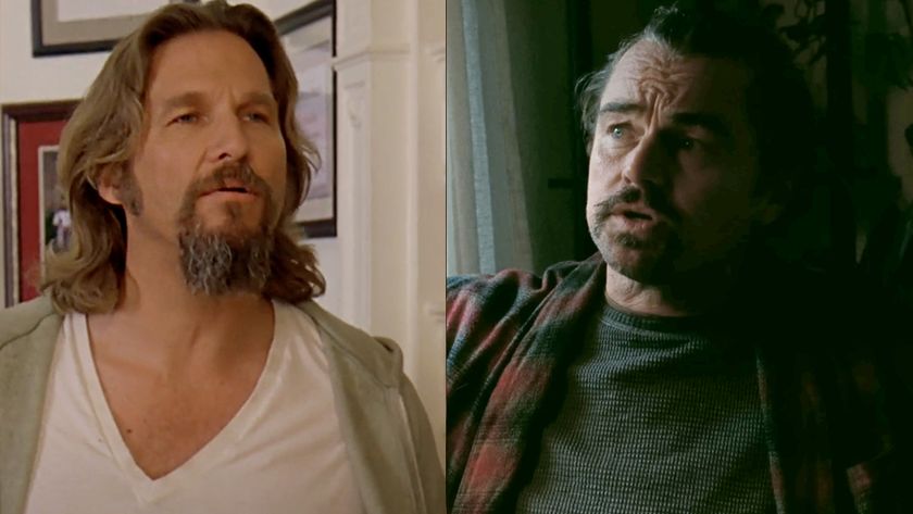 Jeff Bridges as The Dude in the iconic &#039;The Big Lebowski,&#039; Leo DiCaprio starring in &#039;One Battle After Another&#039; (2025).