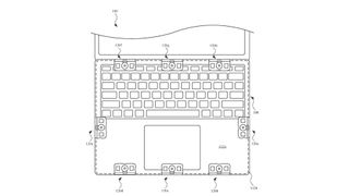 MacBook patent drawing showing a keyboard