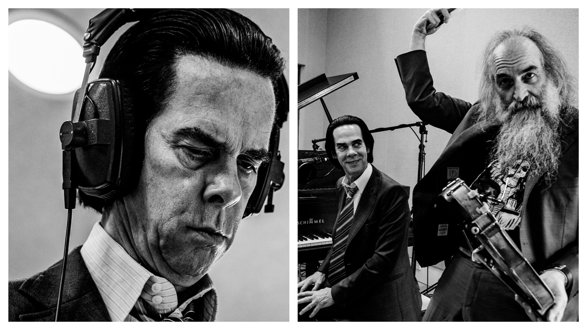 Nick Cave and Warren Ellis writing music together 