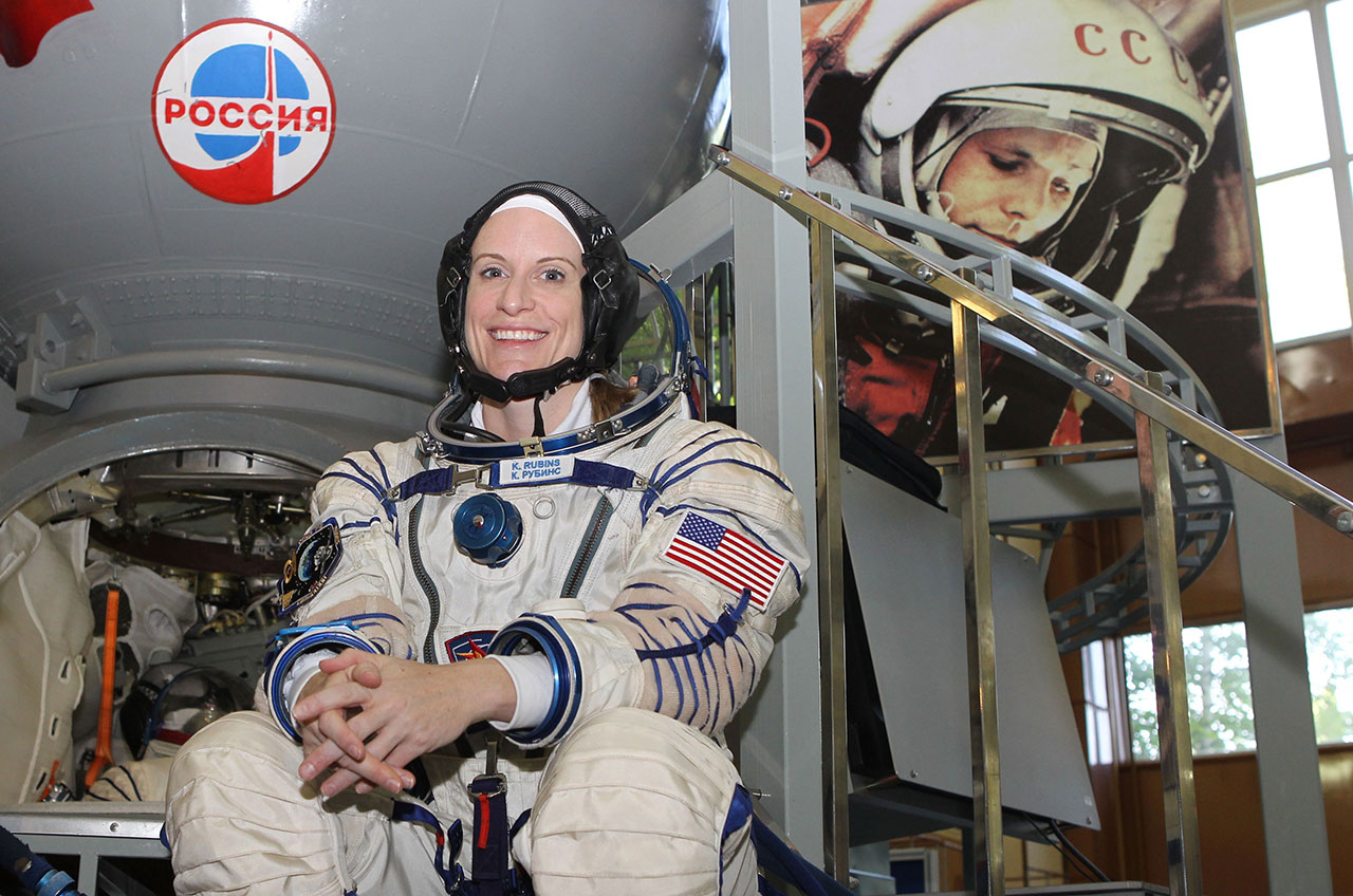 Astronaut Kate Rubins with Yuri Gargarin photo