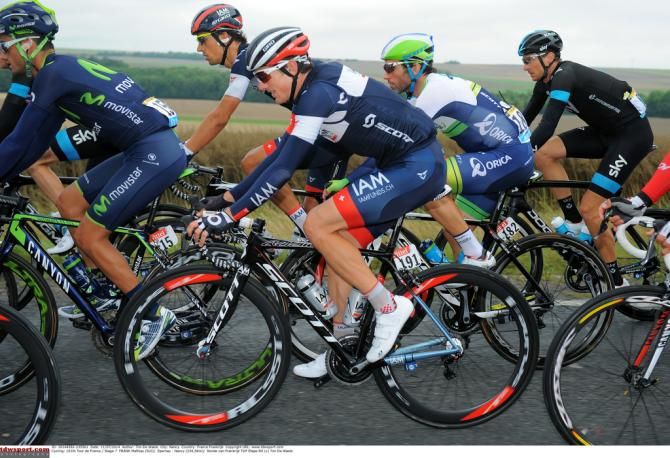 Mathias Frank (IAM Cycling) crashed out of the Tour with a fractured femur