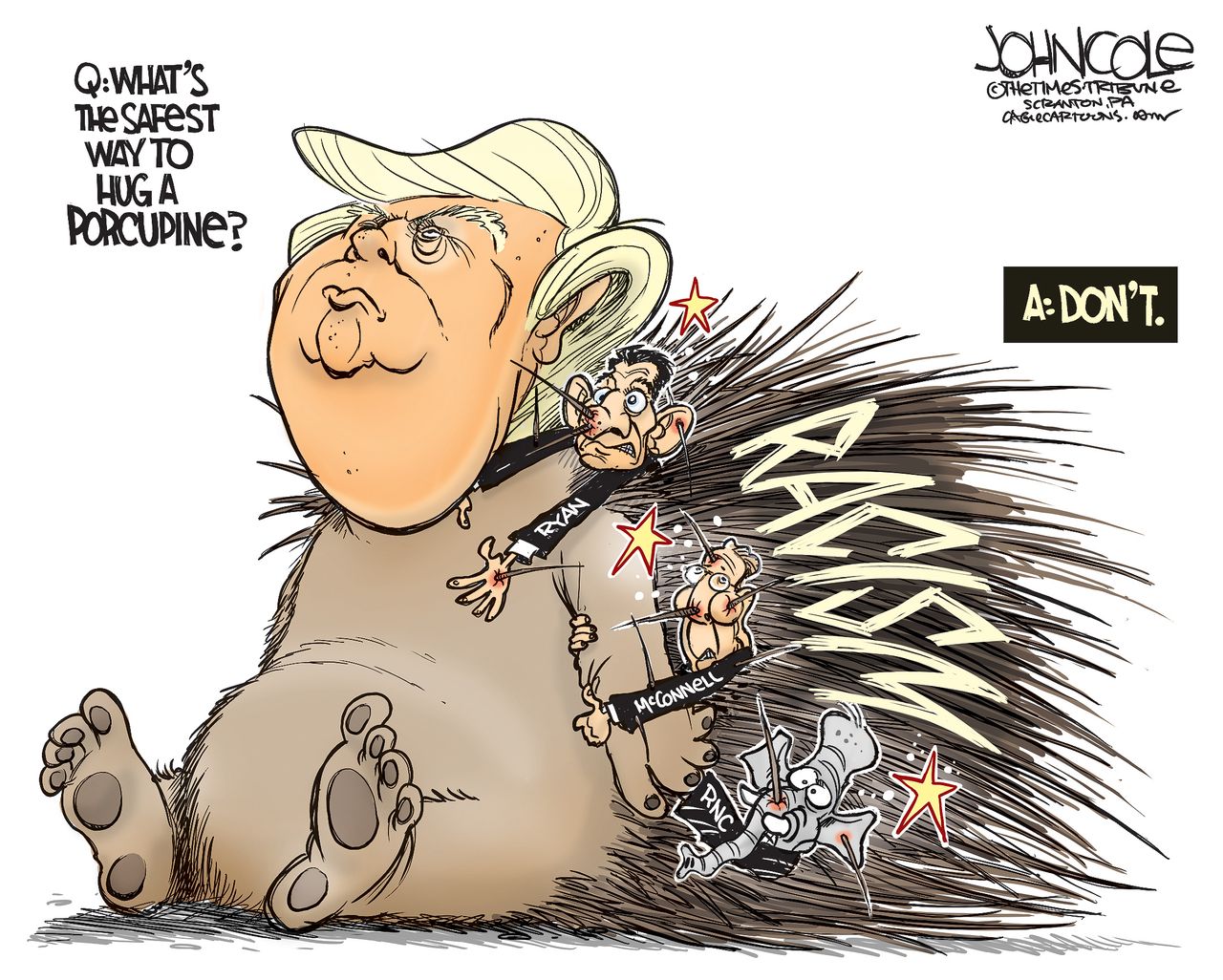 Political cartoon U.S. Donald Trump Paul Ryan