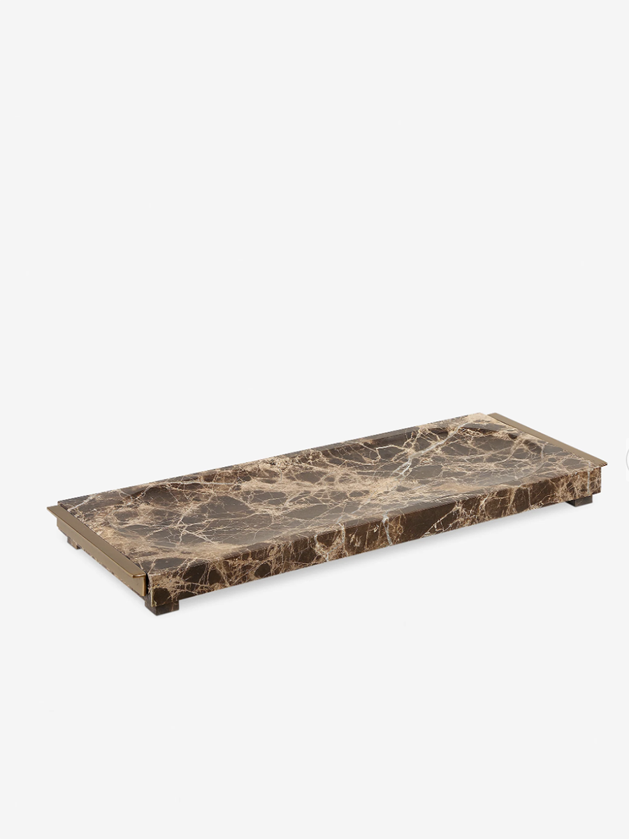 brown marble tray