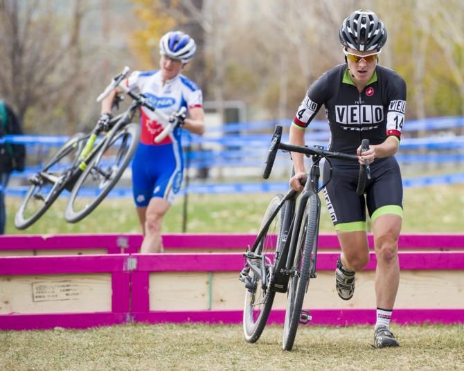 Gabby Durrin led the women's elite race for four laps