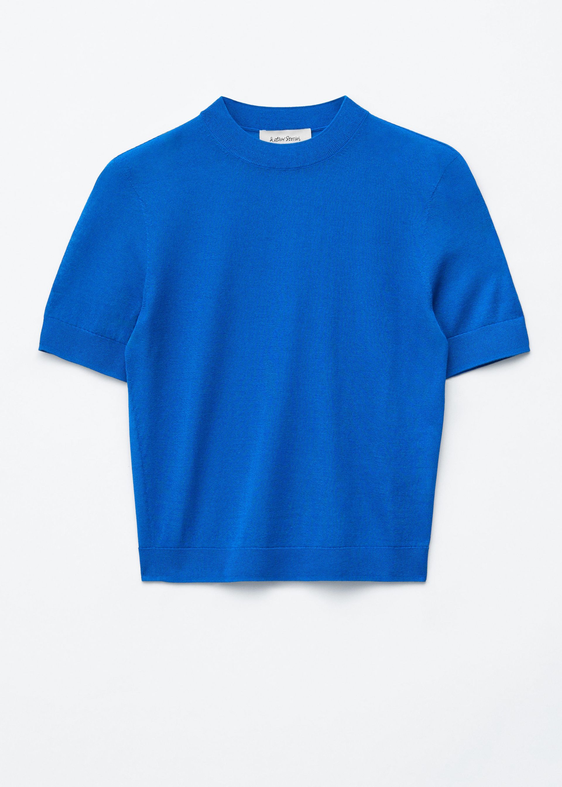 Fine-Knit T-Shirt - Bright Blue