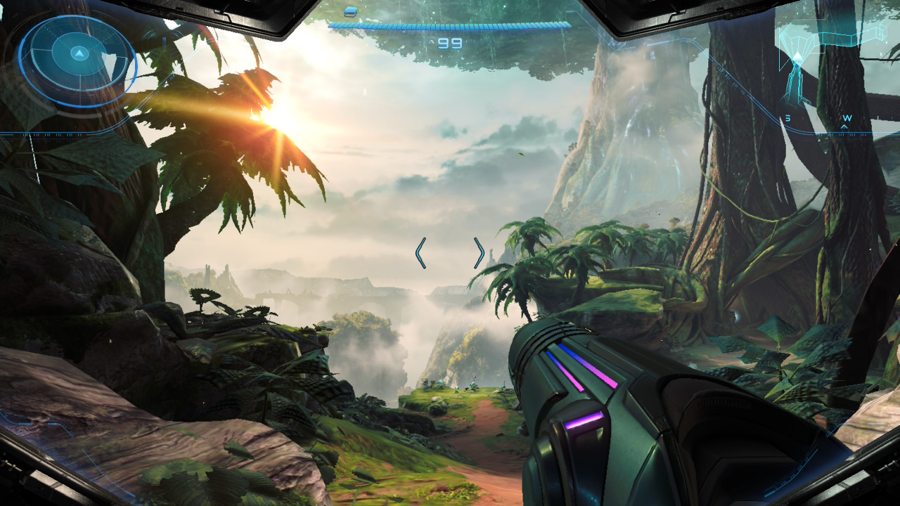 A screenshot showing a jungle setting in Metroid Prime 4: Beyond&#039;s Viewros