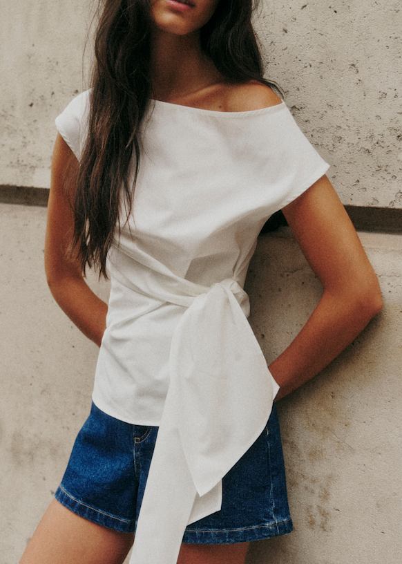 Lexa Blouse - Ecru - Organic Cotton - Sézane