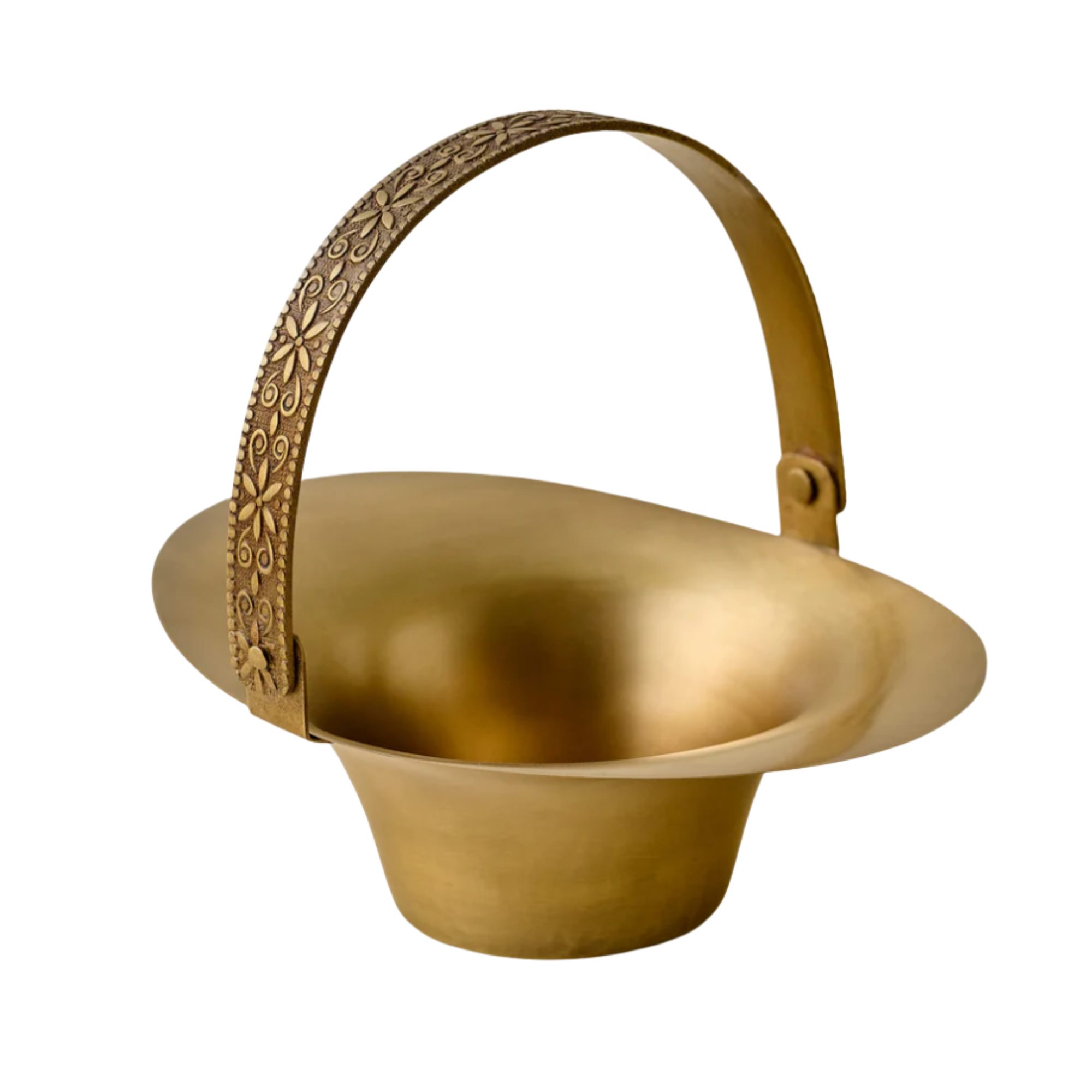 small brass decorative basket
