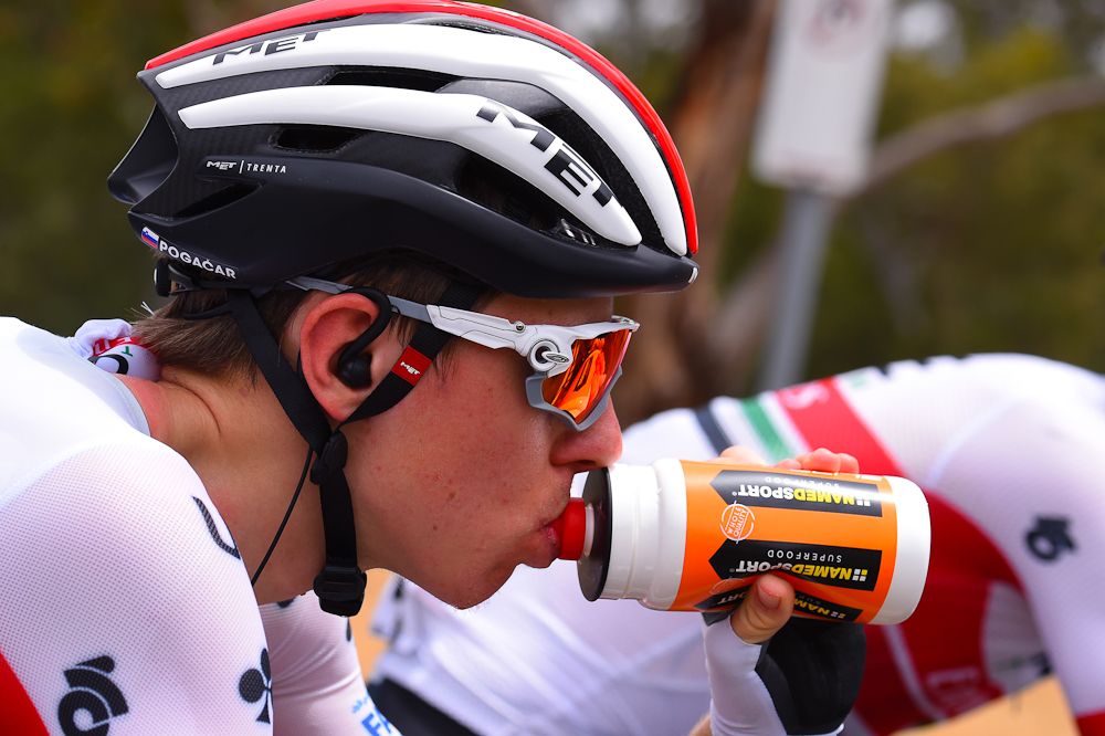 Tadej Pogacar (UAE - Team Emirates) hydrates