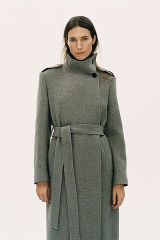 Wool Blend Coat Zw Collection