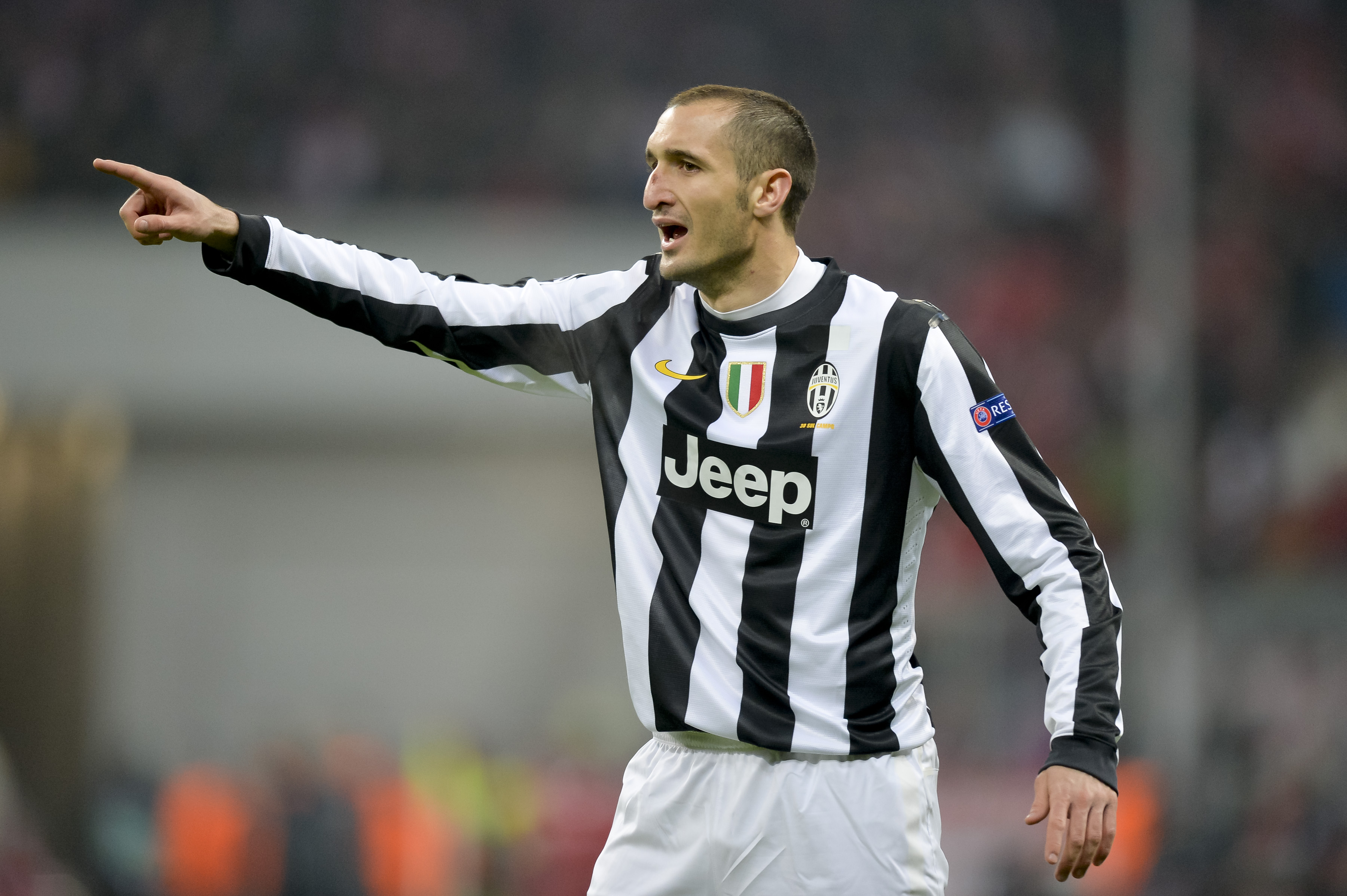 Giorgio Chiellini in action for Juventus against Bayern Munich in the Champions League in April 2013.