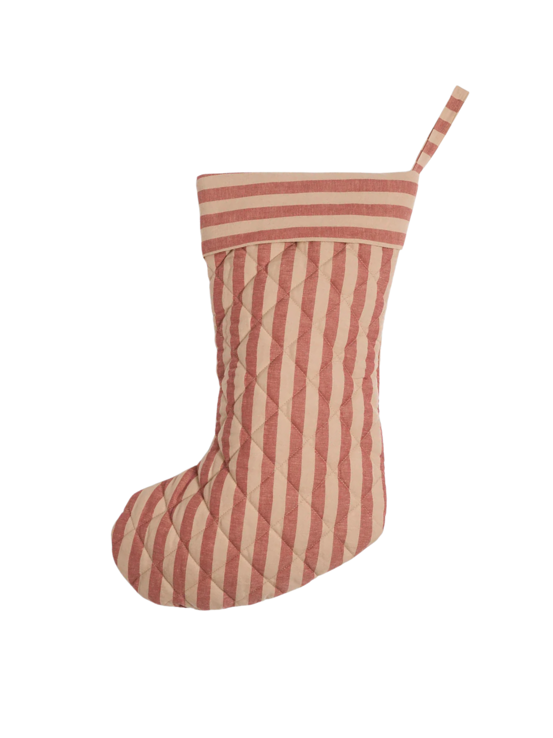 Sandstone Red Pembroke Stripe Linen Blend Christmas Stocking