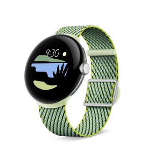 Google Pixel Watch with green band