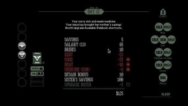 image du salaire dans le jeu Papers, Please