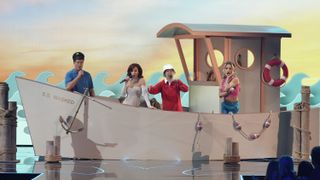 Robin Thicke, Rita Ora, Ken Jeong and Jenny McCarthy-Wahlberg on The Masked Singer season 11
