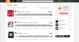 Soundcloud's interface is quite busy