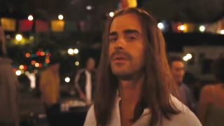 Justin Theroux making eyes on the dance floor as Jesus in The Ten.