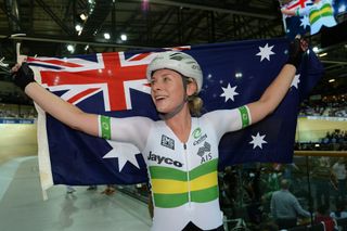 Australia's Annette Edmondson celebrates finally landing the omnium world title