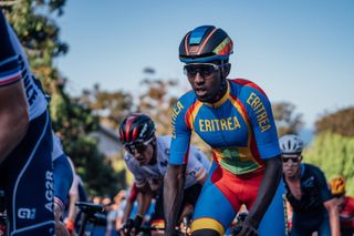 2022 UCI Road World Championships - Wollongong, NSW, Australia - Elite Men's Road Race - Biniam Girmay, Eritrea.