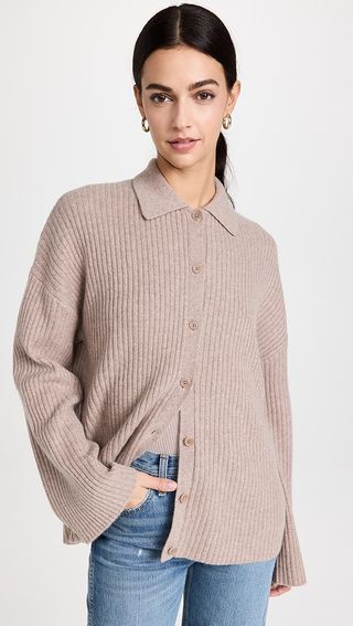 Reformation Fantino Cashmere Collared Cardigan