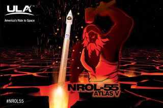 The mission poster for the U.S. National Reconnaissance Office's NROL-55 spy satellite launch aboard a United Launch Alliance Atlas V rocket.