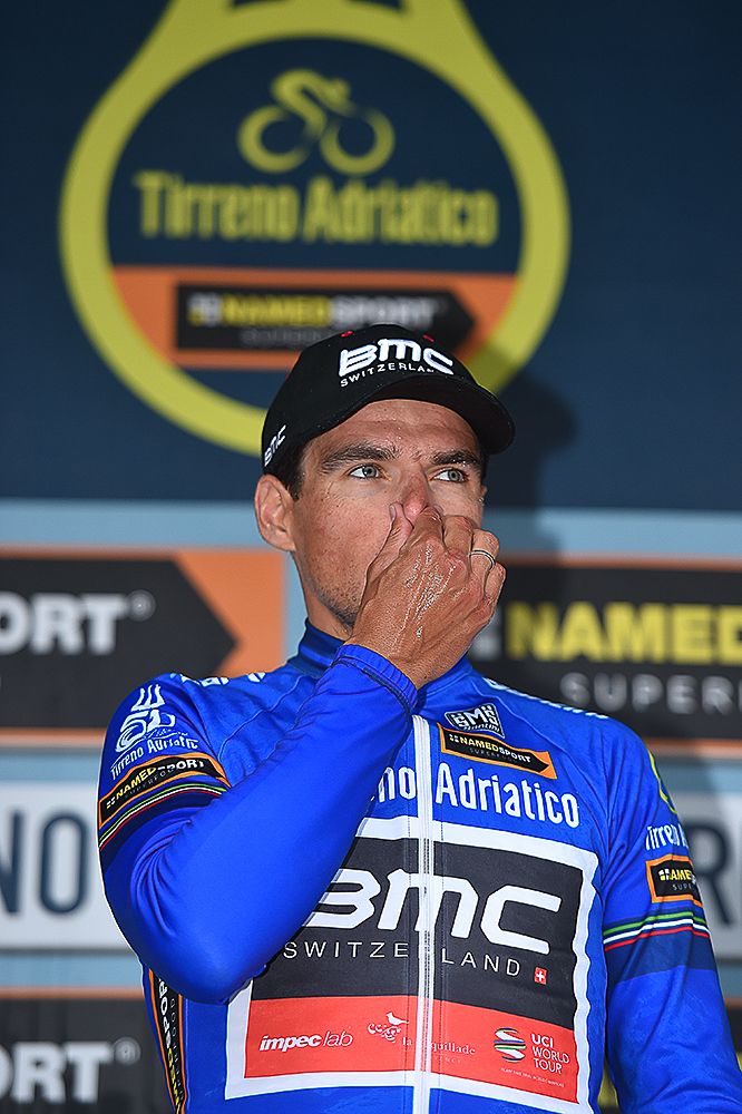 Greg Van Avermaet on the final Tirreno-Adriatico podium