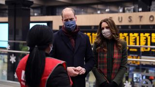 Kate Middleton and Prince William meet staff at Euston station