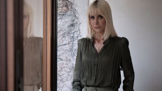 Katherine Kelly in an olive top as Sophia Craven in The Crow Girl.