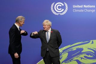 Boris Johnson greets Norwegian Prime Minister Jonas Gahr Store