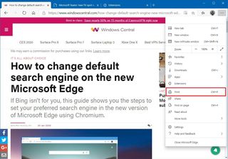 Microsoft Edge print option
