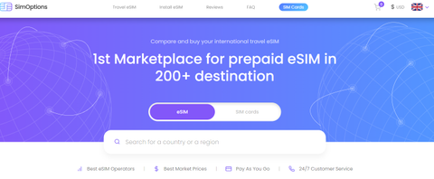 SIMOptions landing page