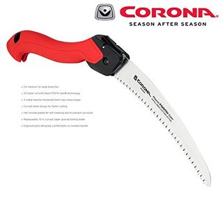 Corona Tools 10-Inch Razortooth Folding Pruning Designed for Single Use | Curved Blade Hand Saw | Cuts Branches Up to 6" in Diameter | Rs16150, Red