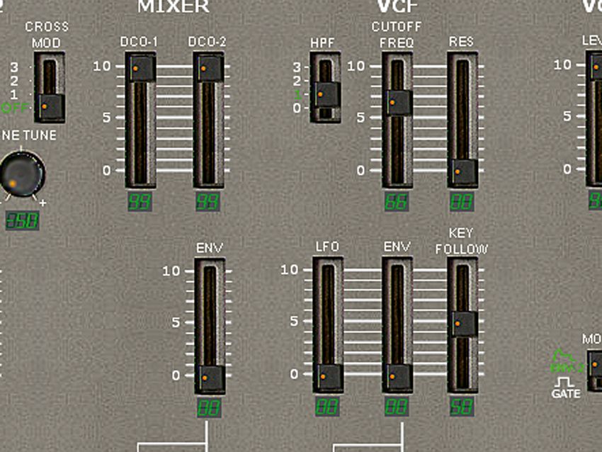 Slide Envelope-1's Attack back down to 00 and experiment with different filter (VCF) Env positions for bass sounds like those in Sway's grime hit Baby Father. For some classic garage leads and basslines, push the Mixer's DCO-2 level back up to 99, then set the filter's Env and Res to 00 and Cutoff to 66. These are nice sounds, but we're not hearing Full Throttle yet...