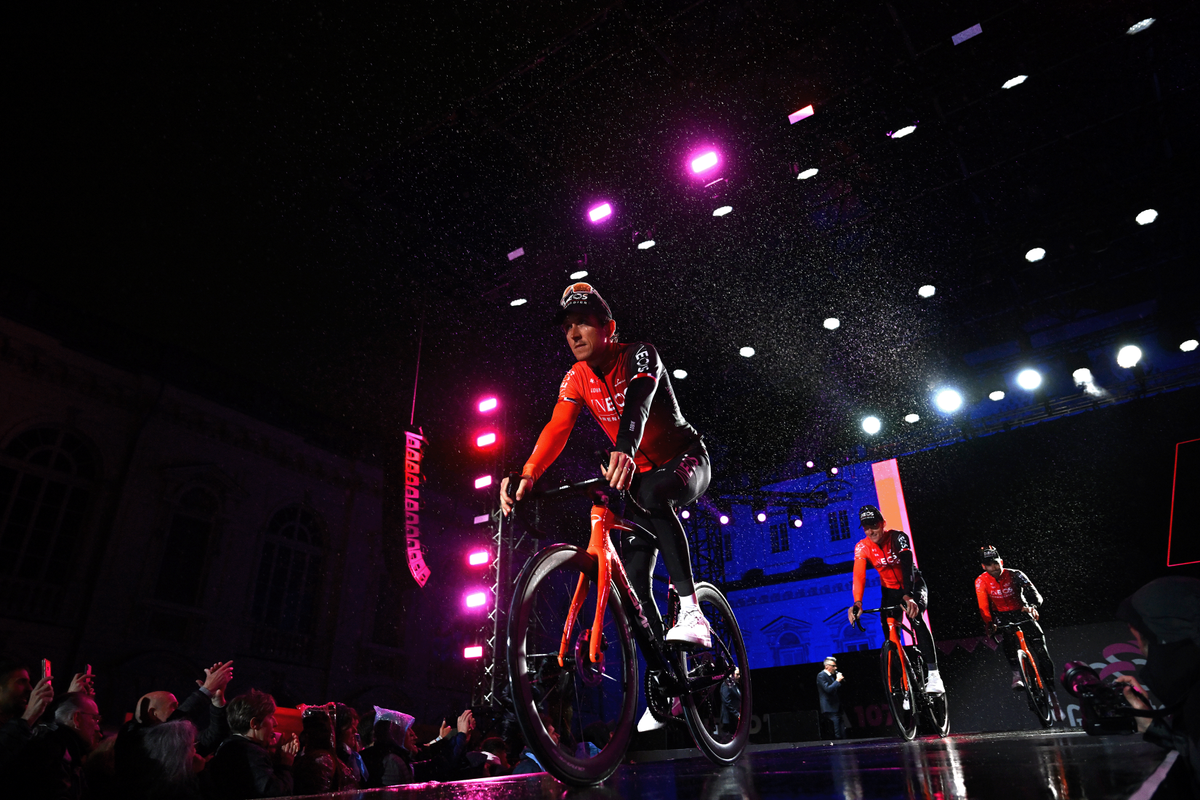 Geraint Thomas at the Giro d&#039;Italia team presentation in Turin