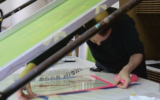 For each layer of colour the glass sheet must be carefully lined up