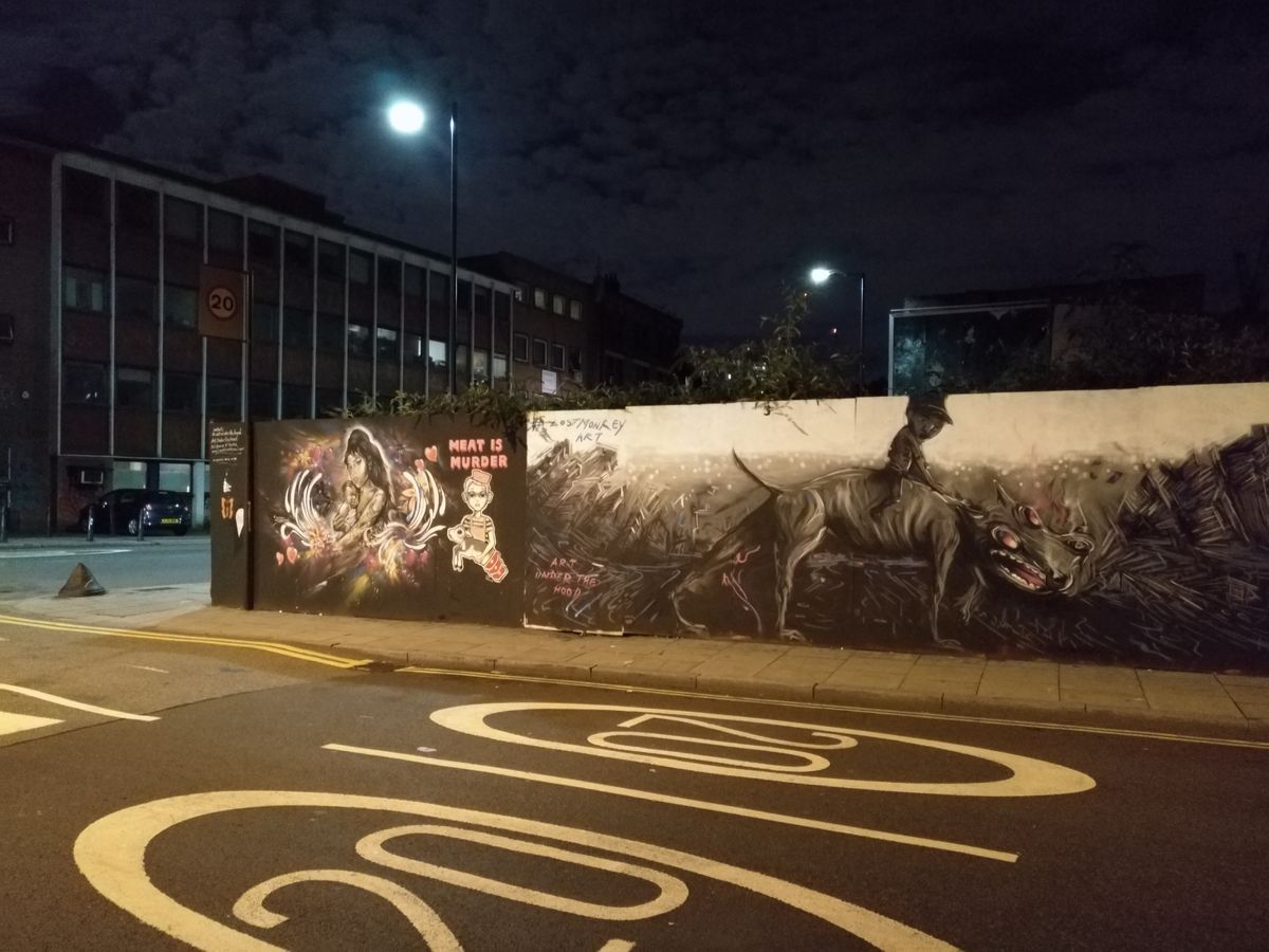 The detail on the wall has been picked out pretty well here, but the sky and background are rather noisy