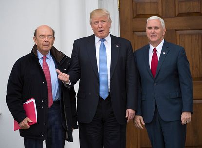 Donald Trump with billionaire Cabinet pick Wilbur Ross