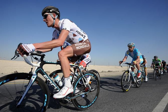 Julien Berard (Ag2r-La Mondiale) at the head of the early seven-man break.