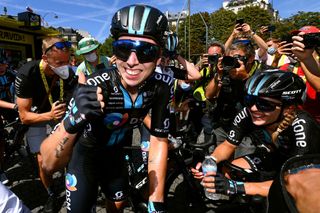 PARIS FRANCE JULY 24 Stage winner Lorena Wiebes of Netherlands and Team DSM Women reacts after the 1st Tour de France Femmes 2022 Stage 1 a 817km stage from Paris Tour Eiffel to Paris Champslyses TDFF UCIWWT on July 24 2022 in Paris France Photo by Tim de WaeleGetty Images