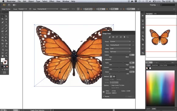 Adobe Illustrator CS6 introduces a new tracing engine and panel