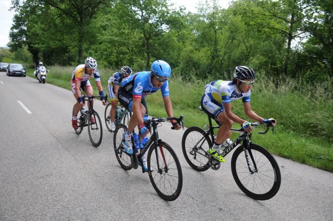 The break of the day included Jacob Rathe (Garmin-Sharp), Juan Antonio Flecha (Vacansoleil-DCM), Fumiyuki Beppu (Orica-GreenEdge) and Sander Cordeel (Lotto Belisol)