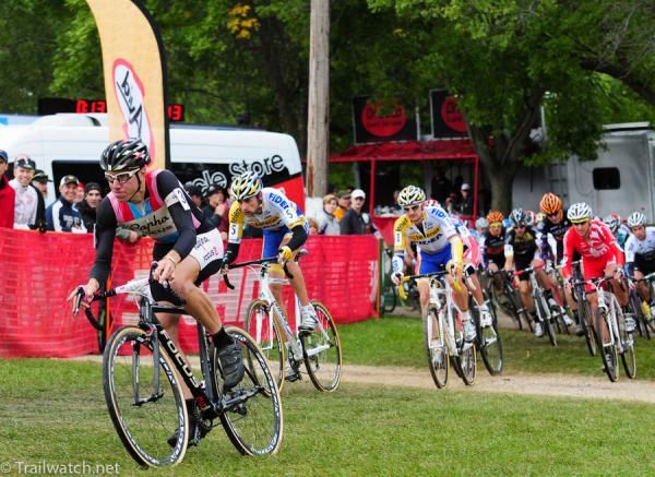 Jeremy Powers (Rapha Focus) gets the hole shot