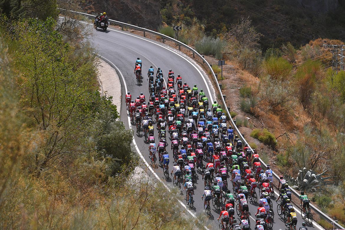 The Vuelta a Espa&ntilde;a peloton on stage 15
