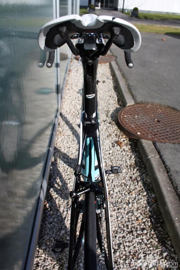 This is the only view of Tom Boonen's (Omega Pharma-Quick Step) Specialized S-Works Tarmac SL4 that most racers saw during Friday's E3 Prijs-Vlaanderen.