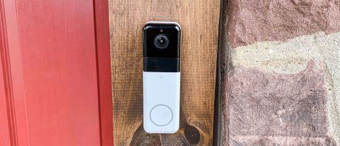 Wyze Video Doorbell Pro on doorframe