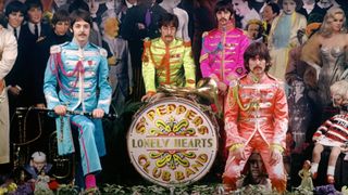 All four members of The Beatles posing for Sgt. Pepper's Lonely Hearts Club Band