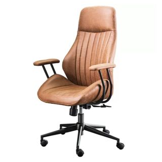Williston Forge Albaugh Executive Chair in brown faux leather