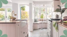 picture of a country-style white kitchen with open back door to support an expert guide on how to get rid of flying ants during summer